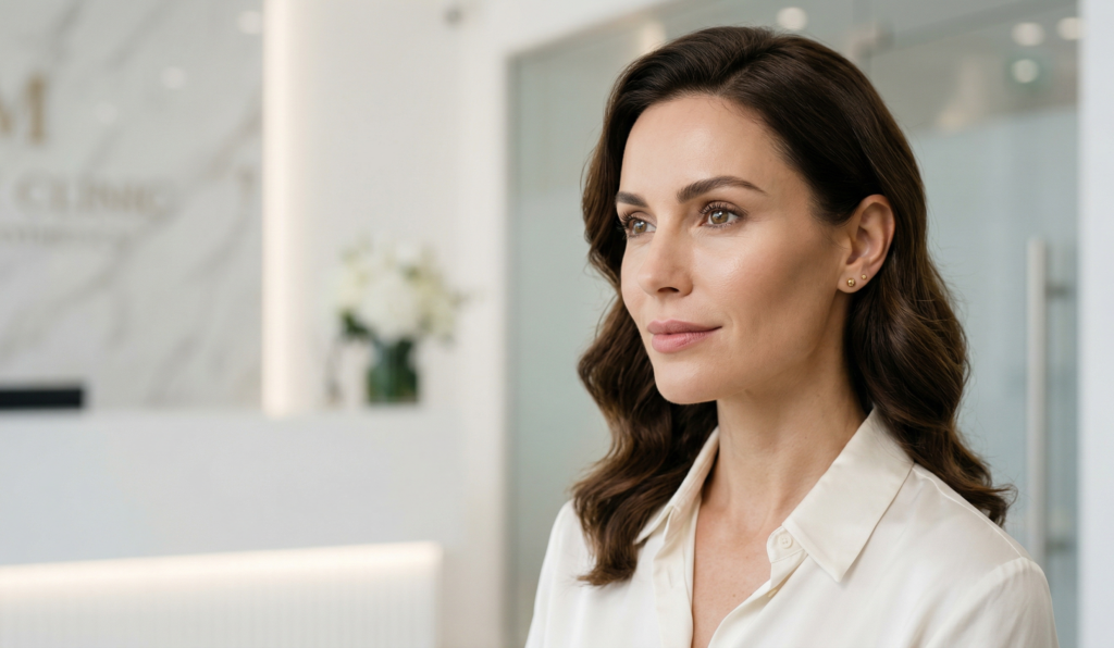 Resultado natural de aumento de pómulos en Barcelona mostrando volumen y definición facial.