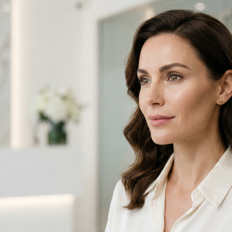 Resultado natural de aumento de pómulos en Barcelona mostrando volumen y definición facial.